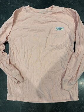 Dutch Bros Light Pink Long Sleeve Pocket Tee